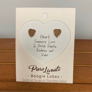 Piero Liventi Boogie Lobes 24k rose gold plated Heart Earrings